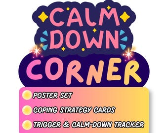 Calm Down Corner Kit for Autism ADHD, Coping Strategies, Emotional Regulations (Digital Download)