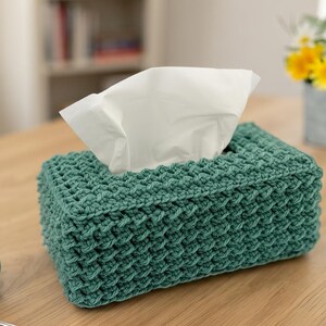 Crochet Tissue Box Cover Pattern | Modern Textured Rectangle Holder (PDF Download)