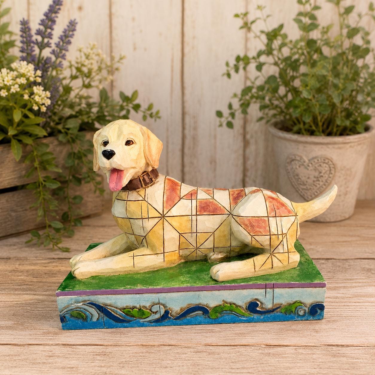 Vintage Yellow Labrador Figurine - Etsy