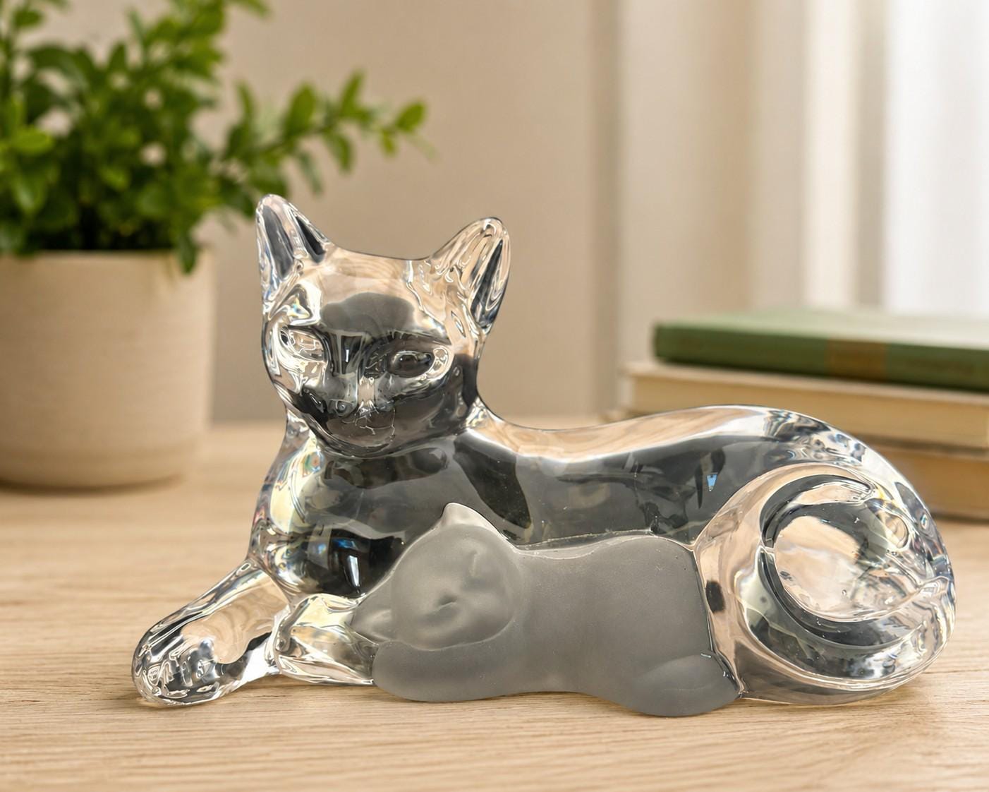 アメリカLENOX社製置物ガラス製◆猫 Vintage Lenox Glass Cat - Etsy