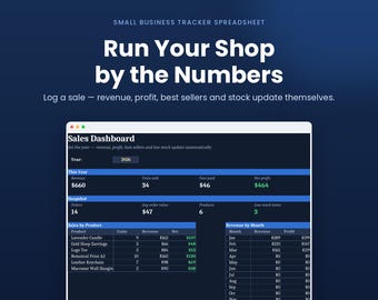 Feuille de calcul pour petites entreprises : suivi des ventes et des stocks pour les vendeurs et créateurs Etsy, calculateur de prix et de profit, Google Sheets Excel