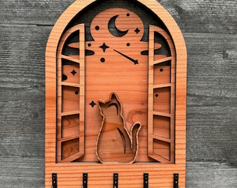 Portachiavi A Forma Di Gatto Bianco In Metallo Da Parete, Decorazione Per Ingresso, Organizer Per Chiavi, Regalo Per Amanti Dei Gatti, Ganci Da Parete - Italia