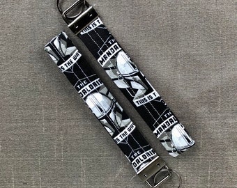 Mandalorian Keychain, Mandalorian Key fob, Star Wars, Wristlet