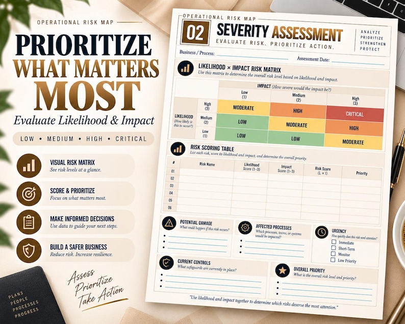 Mapping Out Risk Multi-page Operational Risk Map • Risk Assessment • Printable Canva ...
