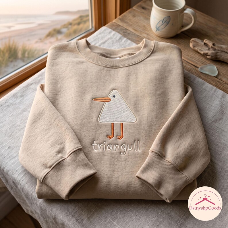 Embroidered Triangull Sweashirt, Funny Goose Geometry Tee, Math Teacher ...