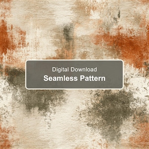May include: A digital download seamless pattern featuring a textured background with abstract patches of burnt orange, dark charcoal grey, and creamy beige. A rectangular grey overlay in the centre displays the white text Digital Download Seamless Pattern.