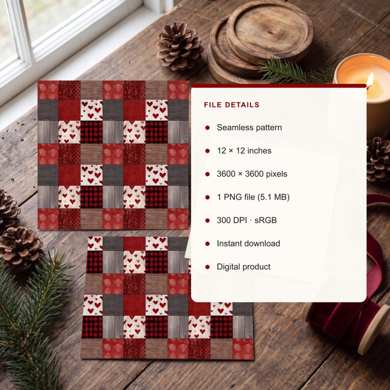 Theme-appropriate holiday cards beside verified PNG file details.