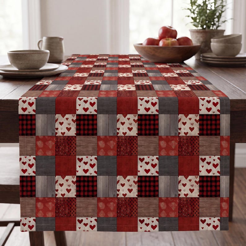 Theme-appropriate table runner displaying the exact pattern at a realistic repeated scale.