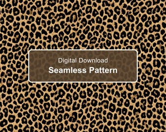 Small Scale Leopard Print Seamless Pattern, Realistic Animal Fur Digital Paper PNG
