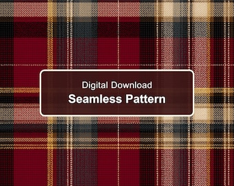 Motif tartan rouge et marine traditionnel sans couture, design classique en sergé tissé