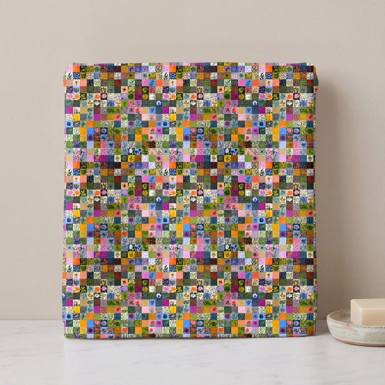 Theme-appropriate hand towel displaying the exact pattern at a realistic repeated scale.