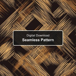 Abstract Cross-Hatch Seamless Pattern, Tan and Brown Diagonal Line Texture, Digital Paper PNG