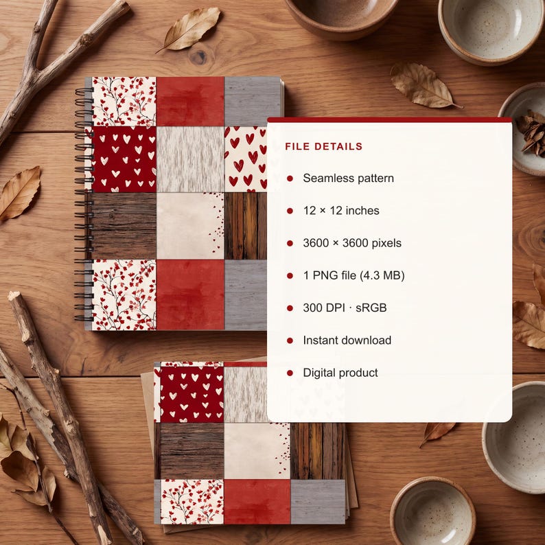 Theme-appropriate stationery set beside verified PNG file details.