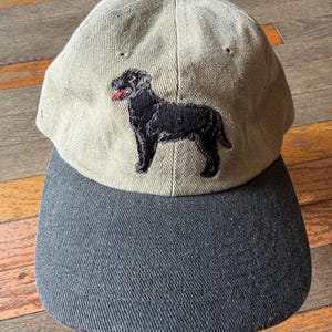 Vintage Two Tone Black Lab Labrador Retriever  Dad Unstructured Strapback Dog Hat Gr8 Dogs