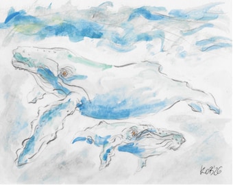 Humpbacks - prints from the original artwork