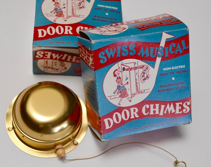 Vintage Door Chimes Swiss Musical Christmas Door Chimes Play Silent