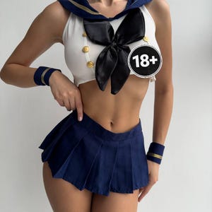 Sjömanskostymset, Plisserad kjol, Sjömanscosplay-outfit, Rollspelsunderkläder