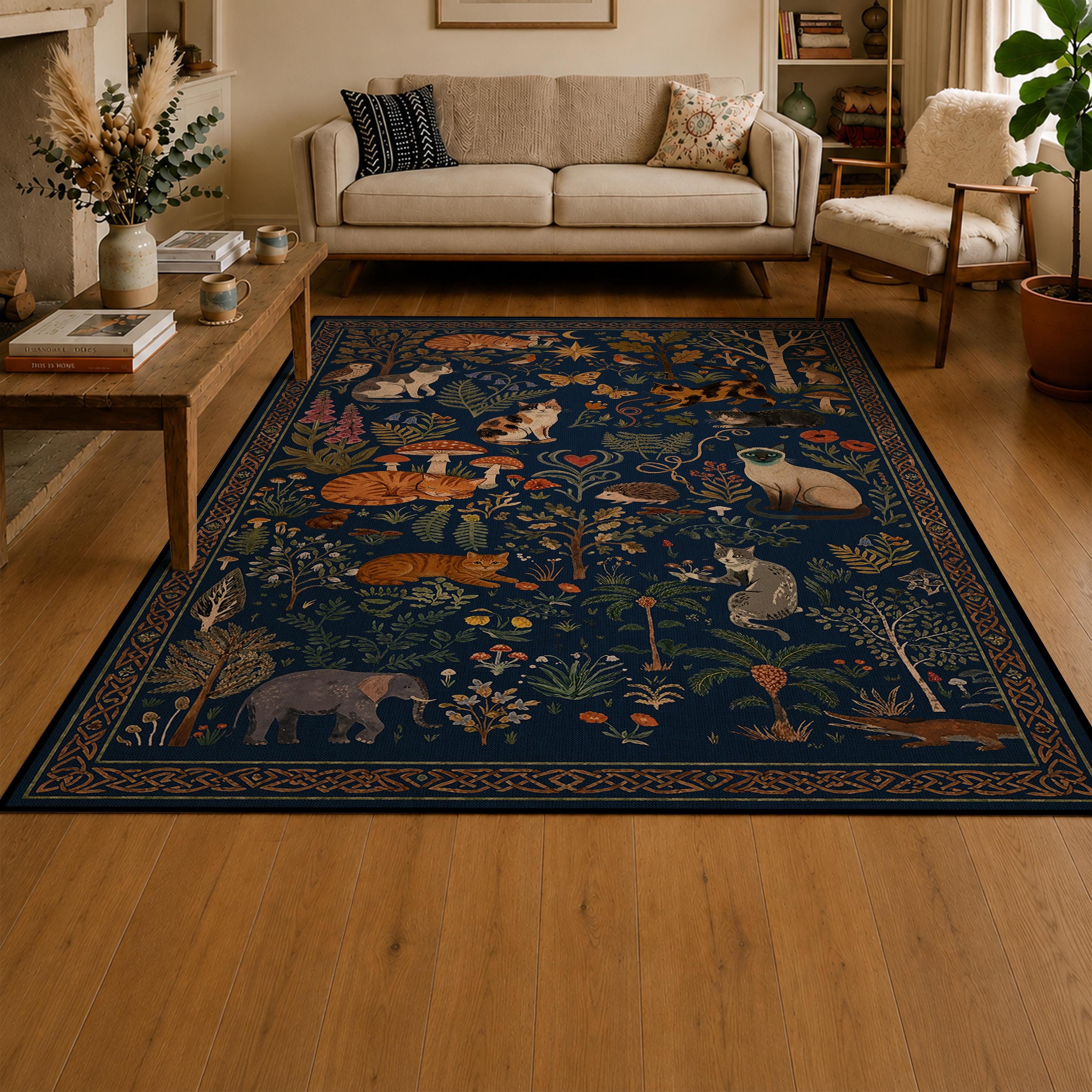 Vintage Animal Runner Rug - Etsy
