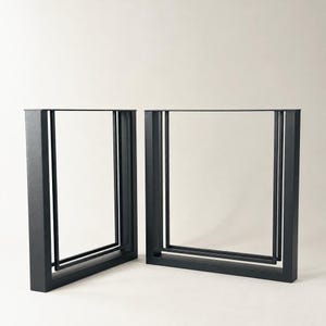Rectangular metal table legs, set of 2 – Square 3 | black, white, gold or chrome