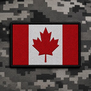 Canadian Flag Embroidered Patch, Maple Leaf Iron-On Applique for Jackets, Hats