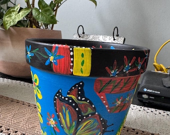 Hand painted pot