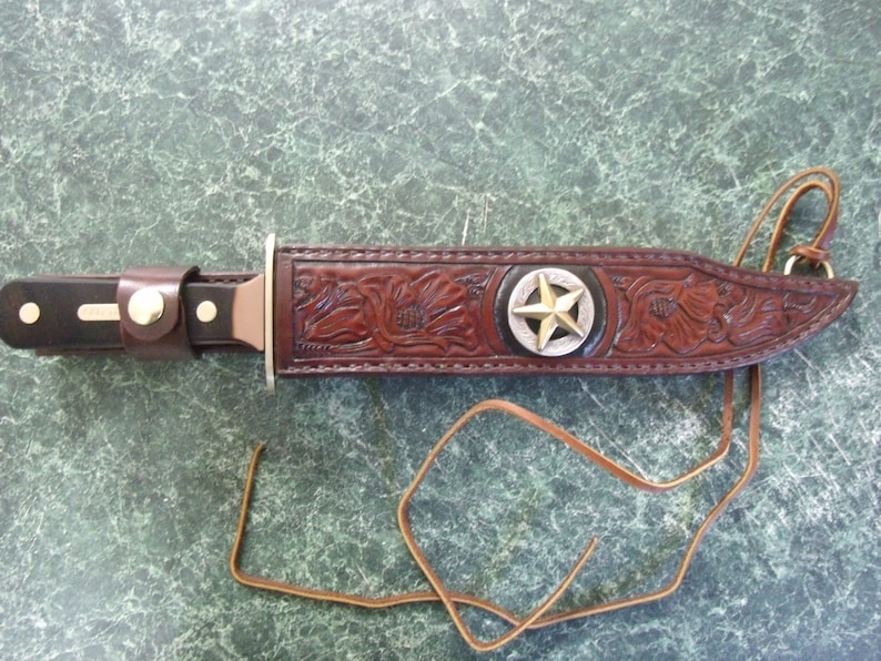 Custom Made Bowie Knife Sheath With Eagle and Oak Leaves. Can Etsy