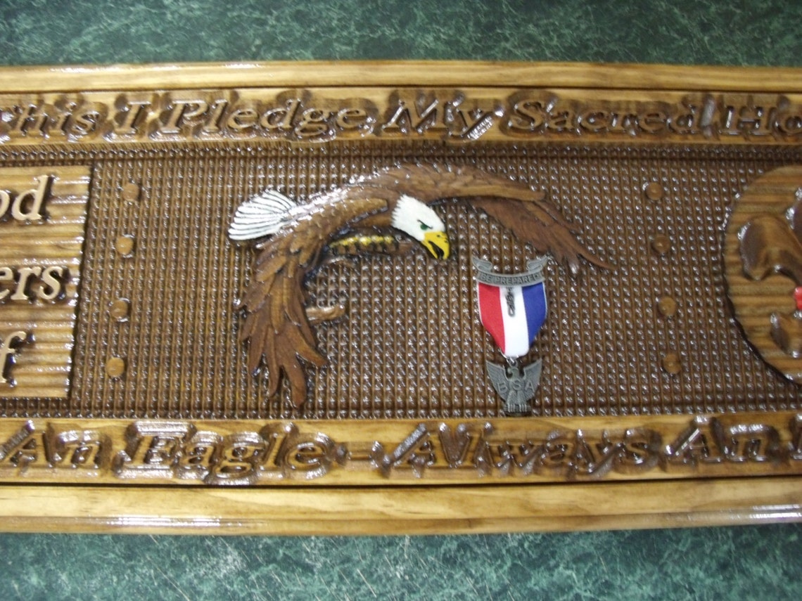 Custom Carved Eagle Scout Award - Etsy