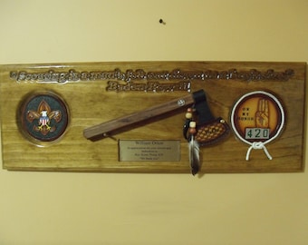 Custom carved Scoutmaster or Cubmaster award.