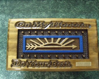 Custom carved Small Arrow of light keepsake box