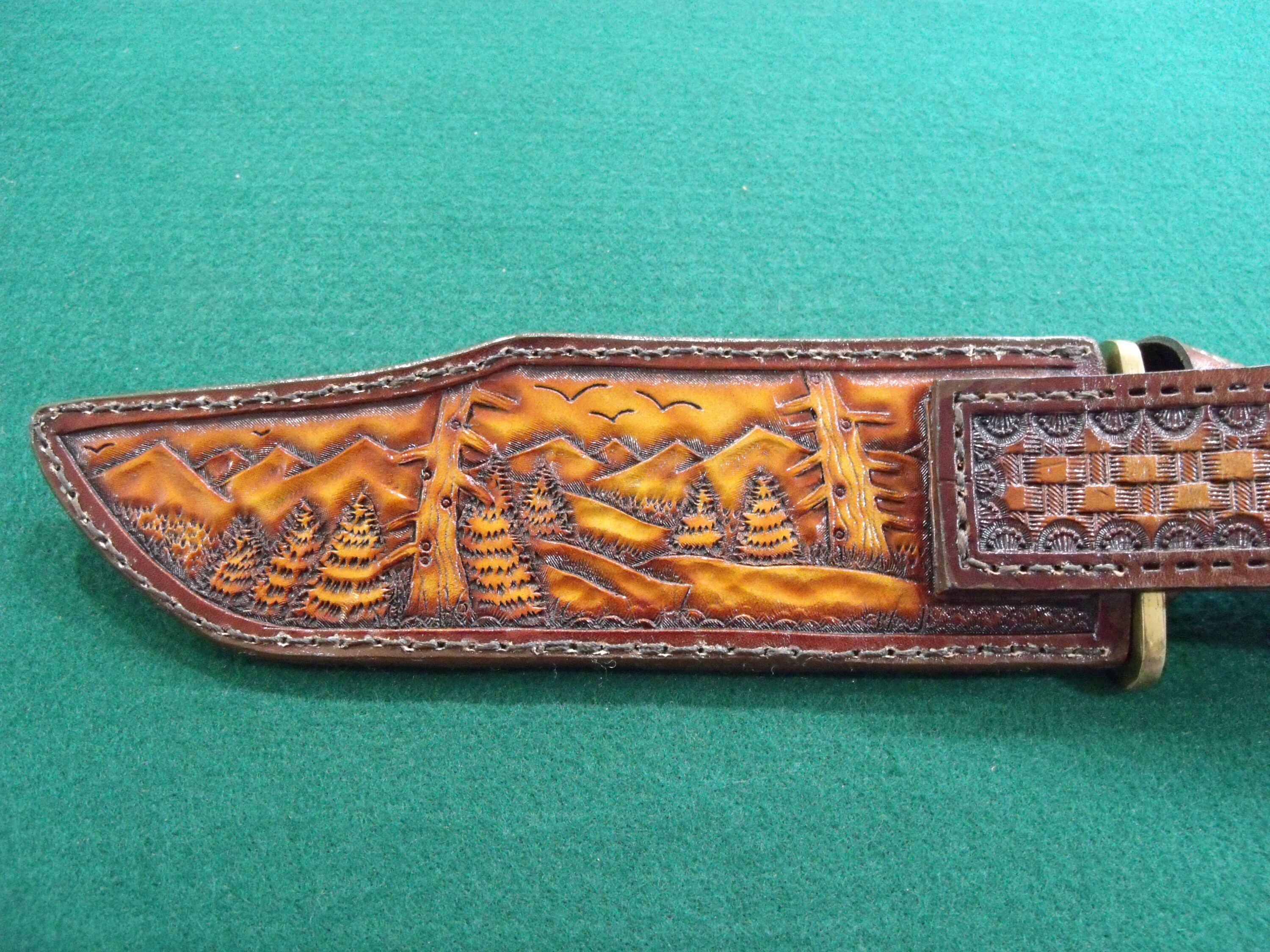 Custom Made Bowie Knife & Sheath With Eagle and Oak Leaves. Etsy