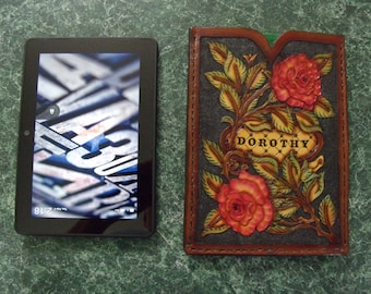 Funda de cuero hecha a mano para Kindle/Knook/Tablet, etc.