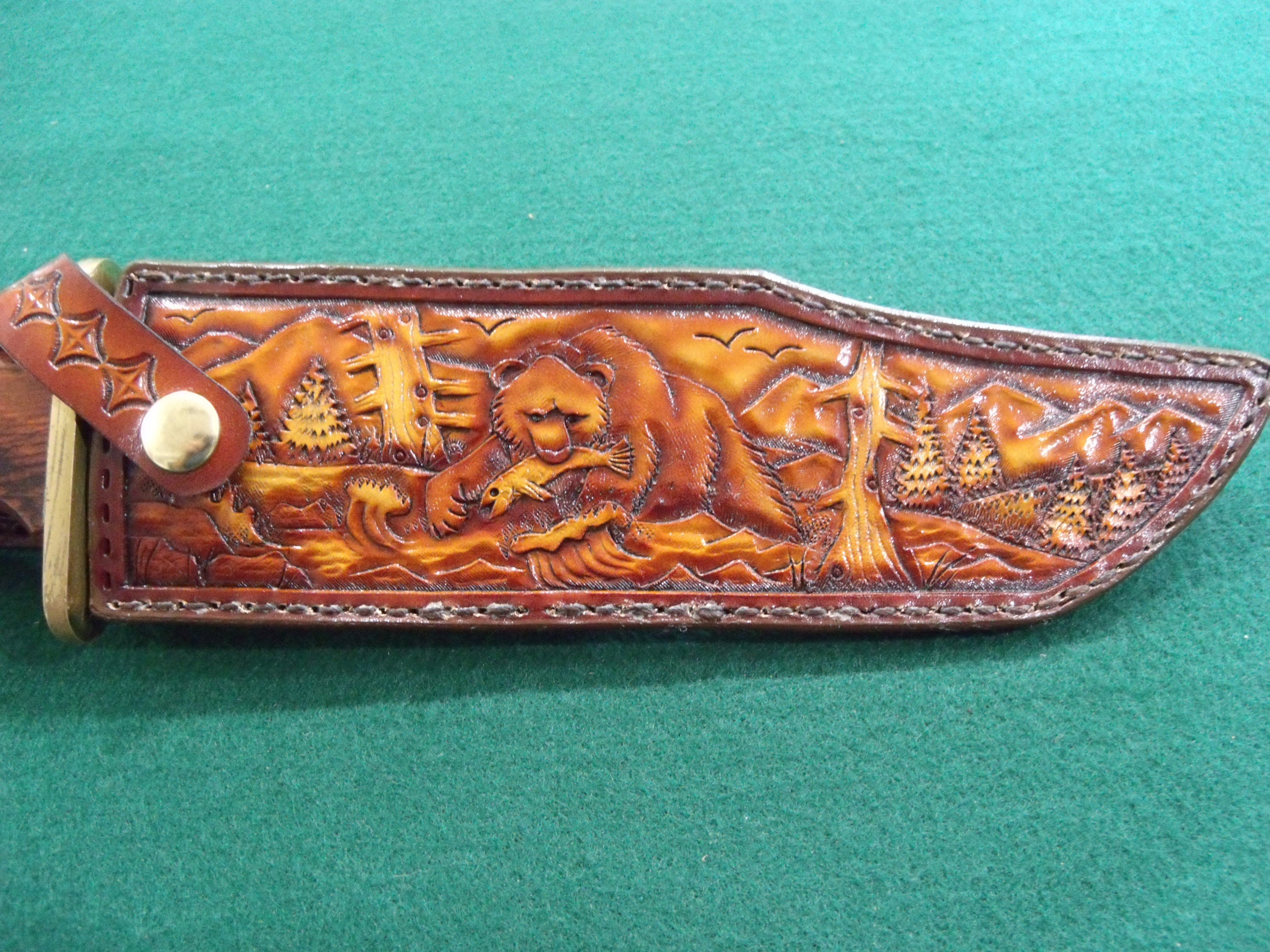 Custom Made Bowie Knife & Sheath With Eagle and Oak Leaves. Etsy