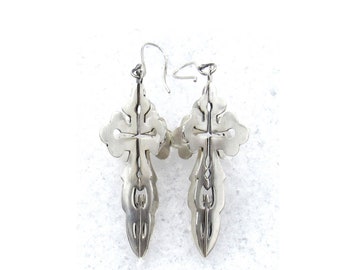Double Medieval cross earrings
