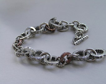 Incredible textural heavy link bracelet