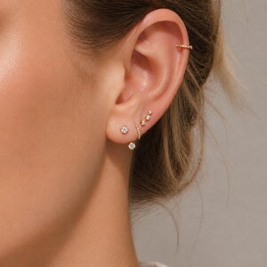 925 sterling silver ear pins Dainty Flat Back Earrings,Tiny Stud Set,Everyday Ear Stack,Minimalist Piercing Jewelry,Waterproof Gift for Her