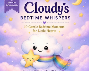 Cloudy’s Bedtime Whispers | Printable Bedtime Book for Kids | Positive Affirmations PDF | Digital Download