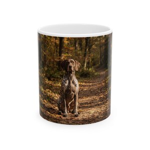 German Shorthaired Pointer in Autumn Forest mug | Dog Photography Ceramic Mug