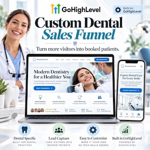 Individueller GoHighLevel-Trichter für Zahnärzte | Website zur Patientengewinnung und -buchung für Zahnkliniken