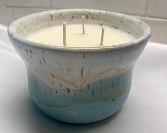 Handmade Sea Breeze Pottery Candle