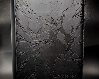 MintKeeper Mega Darkrai Custom Laser Engraved Binder 9 Pocket Pokemon Pitch Black