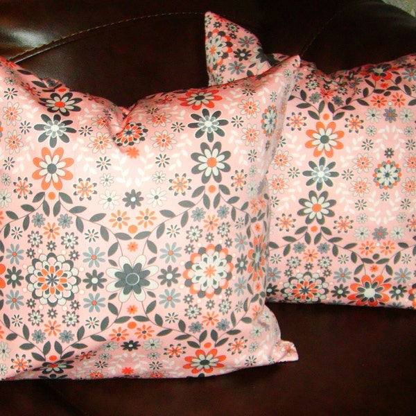 Decorative Pillow Cover - Silent Cinema Home Décor Twill Sunrise Soft Pink. 16x16 or 18x18 inch