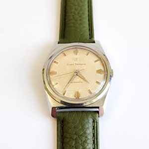 Quasi perfetto, revisionato, orologio da polso retrò 17 rubini, Girard-Perregaux automatico, anni '60