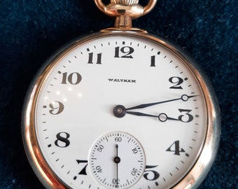 Antique, Serviced, Waltham 15 Jewel pocket watch 1919