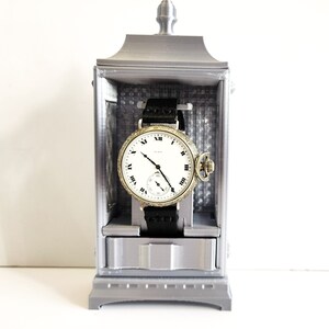 Antique, Serviced, 17 Jewel Elgin Pocket watch, conversion to wrist watch. Made 1920. With Display stand