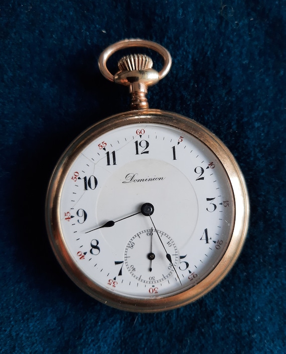 Antique Serviced Swiss Dominion 17 Jewel Pocket Watch. 1920 s