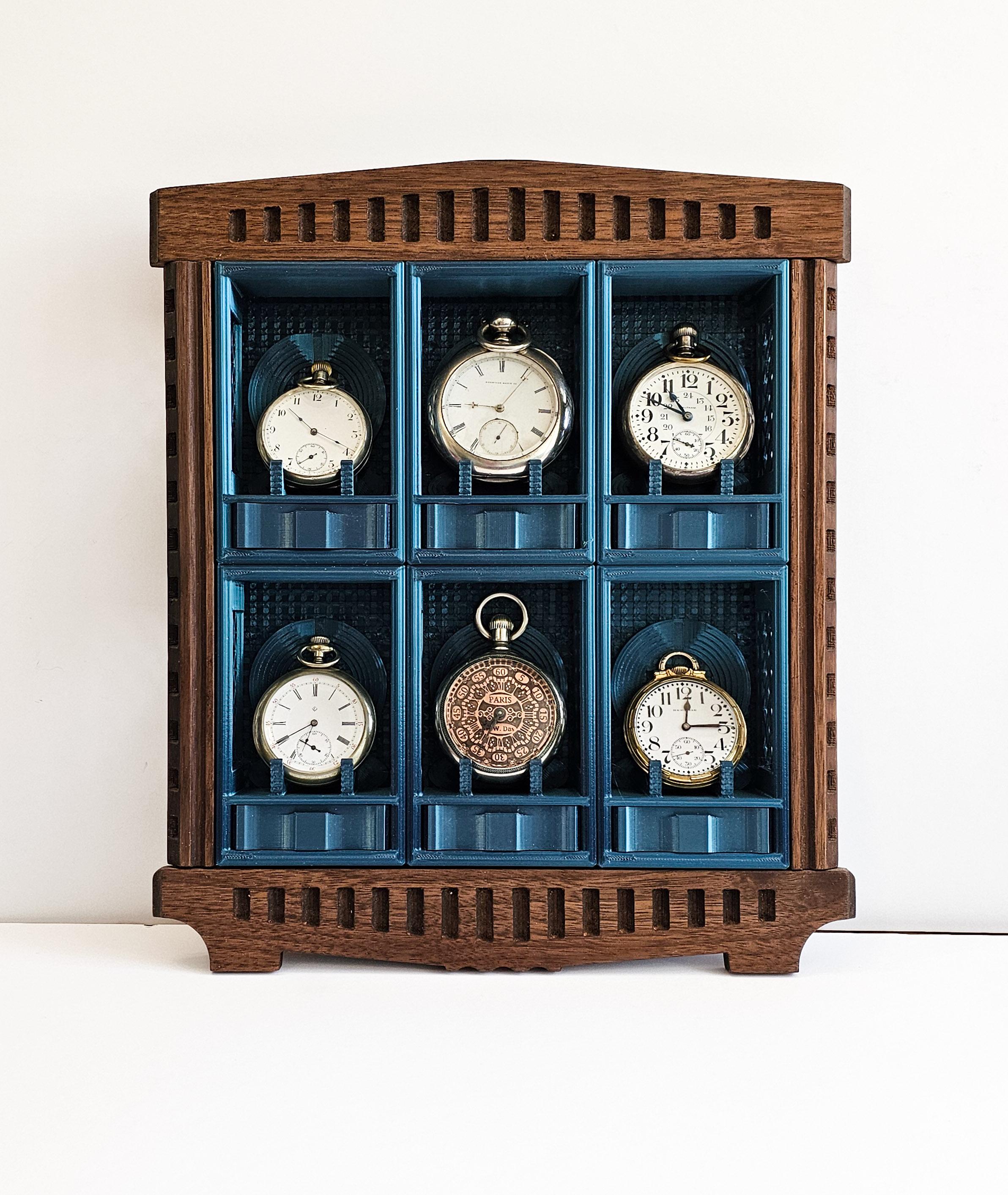 Espositore per orologi da tasca, modulare, kit fai da te, da collezione. Espositore modello (oro) - Italia
