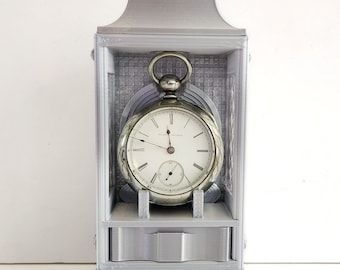 Reloj de bolsillo antiguo, revisado, de cuerda con llave, de 7 joyas, Illinois, 1882
