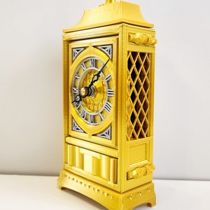Novelty clock, modular, DIY kit, Collectible. Model Carriage clock (Gold)