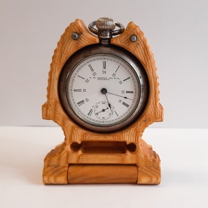 Victorian Reproduction Black Forest Pocket Watch Case and Display (wood type Ash)