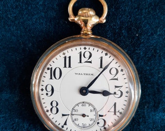 Antique, Serviced, Railroad Waltham Grade 645, 21 Jewel pocket watch. 1918